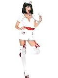 Sexy Naughty Nurse Costume Nurse Shirt Dress Costume With Garters Adult Theatre Costumes 6 Piece Set