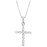 10k White Gold Diamond Cross Pendant (1/3 cttw)