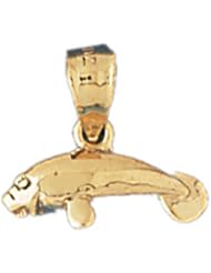 Dazzlers Solid 14k Gold Manatees Sea Cow Charm Pendant Available in three colors from jewelsberry (weights: 1.2 grams only)