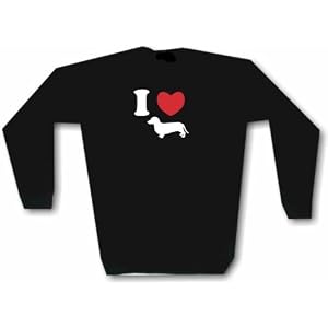 I Heart (LOVE) Weiner Dachshund Dog Logo Men's Sweat Shirt in 2 colors Small thru 3XL