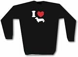 I Heart (LOVE) Weiner Dachshund Dog Logo Men's Sweat Shirt in 2 colors Small thru 3XL
