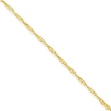 16 Inch 14k Twisted Diamond-cut Singapore Chain