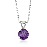 1.75 Carat Amethyst Necklace In 14kt White Gold