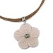 Pink Mother of Pearl Flower on 15 Inch Leather Cord
