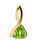 14 KT Yellow Gold 1 CTW Triangle 8 MM Peridot Stone Pendant 14K