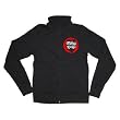 CRASH ROMEO - Heart Button - Black Zip Up Jogger Fleece