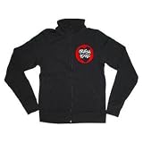 CRASH ROMEO - Heart Button - Black Zip Up Jogger Fleece