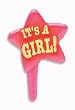 It's a Girl - Star Cupcake Pick - 12ct