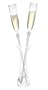 Eastern Design Blooming Romance in Frosted Champagne Flutes in Vase, Set of 2