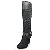 MQ23 Damen kniehohe Stiefel mit Trichterabsatz MQ1320 Black Gr. 40