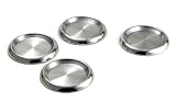 4-Piece Stainless Steel Round Coaster Set - Fine StainlessLUX Drinkware for Your Enjoyment