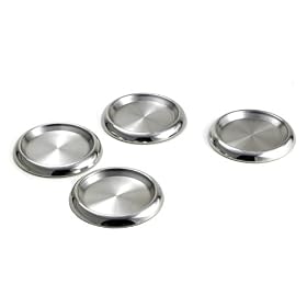 4-Piece Stainless Steel Round Coaster Set - Fine StainlessLUX for Your Enjoyment by 