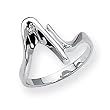 Diamond and Sterling Silver Ladies Ring (Sizes 6-8)