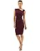 Patty Women's Asymmetrical Neck Sleeveless Pleated Stretch Sheath Shift Dress