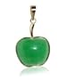 14 KT Yellow Gold Green Jade Apple Casted Pendant 14k Charm