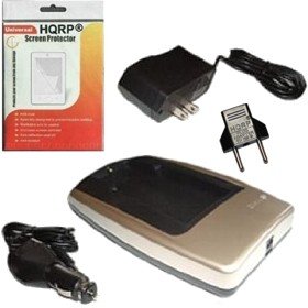 HQRP Battery Charger for Canon EOS Digital Rebel / EOS 300D / Limited Edition Rebel / Rebel 18-55mm Kit SLR Camera + LCD Screen Protector