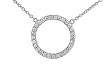 Sterling Silver CZ Rimmed Circle Pendant with Chain