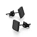 Men's 6~10mm Stainless Steel Studs Earrings Black Square Classic