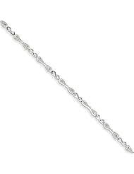 Genuine .925 Sterling Silver Diamond Bracelet 3.4 Grams . 100% Satisfaction Guaranteed.