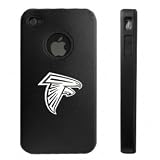 Apple iPhone 4 4S 4G Black Aluminum & Silicone Case Atlanta Falcons