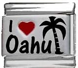 Clearly Charming I Heart Oahu Red Heart Laser Italian Charm