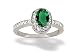 14K White Gold Oval Created Emerald and Diamond Couture Ring
