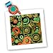 Surreal wood cells in hues of green and orange - 10x10 Quilt Square