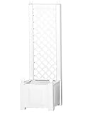 Flair 137800101800 Spalier+Pflanzkasten 43 cm weiß Czardas 43x43x140 cm