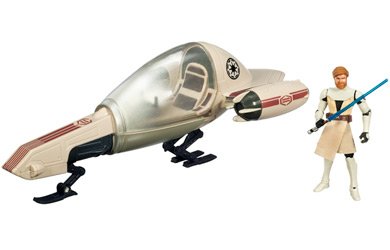  Star Wars Deluxe Figure & Vehicle  - OBI-WAN and FREECO SPEEDER