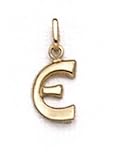 14K 'E' Pol Initial Pendant - GH10038