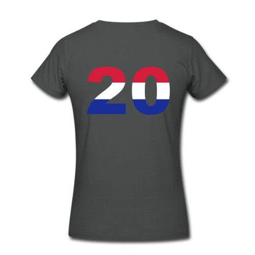 Spreadshirt Damen 20 Netherlands Flag – T-Shirt, asphalt, XL