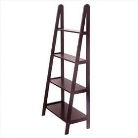 A-Frame Design Espresso Finish 4-Tier Shelf Bookcase