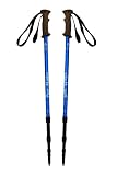 Pair of PaceMaker Journey Antishock Trekking Poles with Attachments and Extended Life Vulcanized Rubber Feet. (Blue)