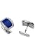 18k White Gold & Diamond Lapis Cufflinks by Herzog