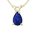 All-Natural Genuine 7x5 mm, Pear Shape Sapphire pendant set in 14k Yellow gold