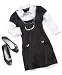 Tempted Girls Layered Dress with Necklace and Ballet Flats