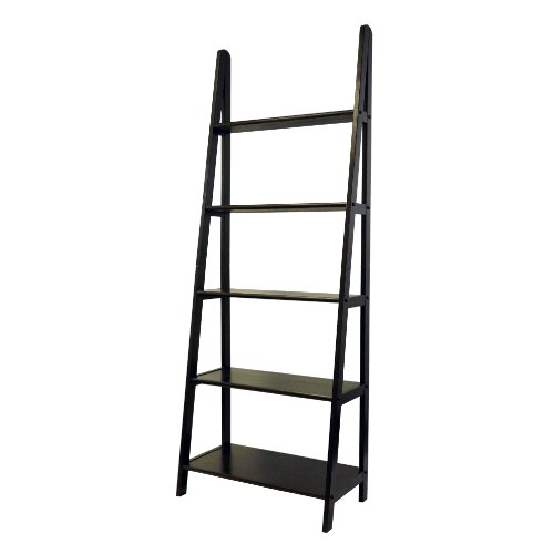 Yu Shan 5 Shelf Ladder Bookcase, Espresso
