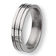 Grooved Brushed and Polished Titanium Ring (6.0 mm) - Sizes 8-12