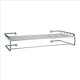 Towel Rack with Rail - generous space for folded and hanging towels (Polished Chrome) (3.25H x 20W x 10.5D)