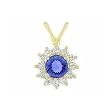 14K Yellow Gold Tanzanite and Diamond Pendant