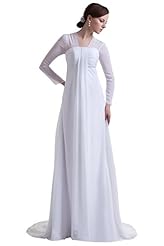 Halter Long Sleeves Chiffon Evening Dress/Bridesmaid Dress/Mother-of-the-Bride Dress/Prom Dress 