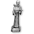 Fine Pewter Saint Francis of Assisi 3.5-inch Statue and Prayer Card