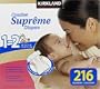 KIRKLAND Signature Supreme Diapers Size 1-2; Quanity: 216