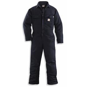 Carhartt Mens Unlined Flame Resistant Twill Coveralls 48T Dk Navy - FRX010