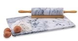 Creative Home 16 by 20 by 3/4-Inch Marble Pastry Board, White