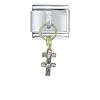 Low price Rhinestone Double Celtic Crosses Religious Italian Charms Link