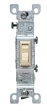 Leviton M01-01451-2IM 15 Amp SP Quiet Switch Grounded, Ivory, 10-Pack
