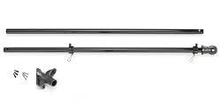 Valley Forge All-American Series Powder-Coated Stainless Steel Pole with 2-Position Silver HDPE Bracket, Black, 2-Piece