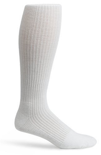 Truform 15-20 Over the Calf Athletic Sock, White, Large (Pack of 2)