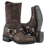 River Road Traditional Square Toe Harness Motorcycle Boots Size 10 Brown